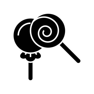 Sweet candies black icon, concept illustration, vector flat symbol, glyph sign.
