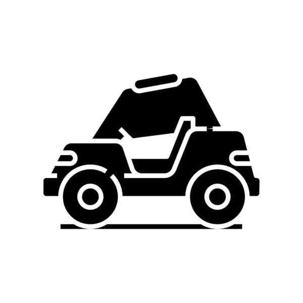 Servicio coche icono negro, concepto de ilustración, vector de símbolo plano, signo de glifo . — Archivo Imágenes Vectoriales