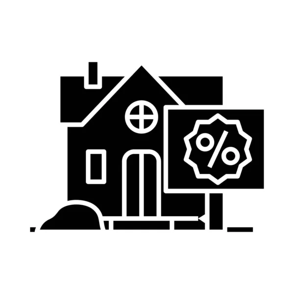 Real estate sale black icon, concept illustration, vector flat symbol, glyph sign. — ストックベクタ