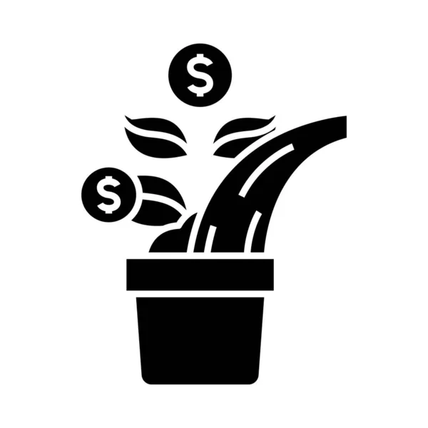 Suuporting growth black icon, concept illustration, vector flat symbol, glyph sign. — Stockvektor