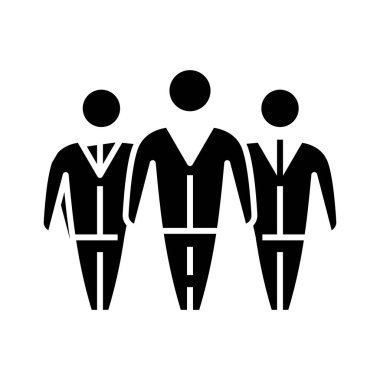 Team black icon, concept illustration, vector flat symbol, glyph sign.