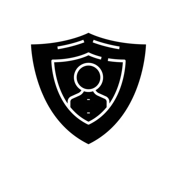 Self protection black icon, concept illustration, vector flat symbol, glyph sign. — Stockový vektor
