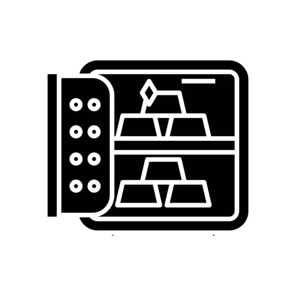 Épargne icône noire, illustration de concept, symbole plat vectoriel, signe de glyphe . — Image vectorielle