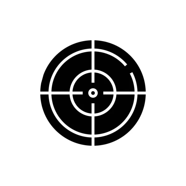 Target black icon, concept illustration, vector flat symbol, glyph sign. — Stockvector