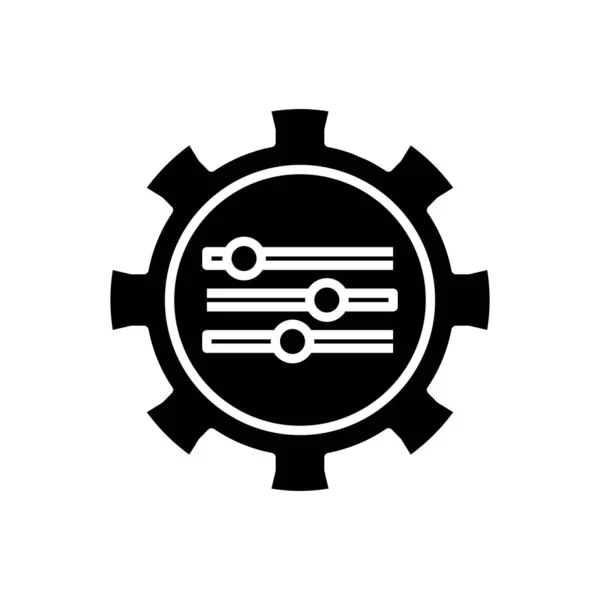 Setting levers black icon, concept illustration, vector flat symbol, glyph sign. — Wektor stockowy