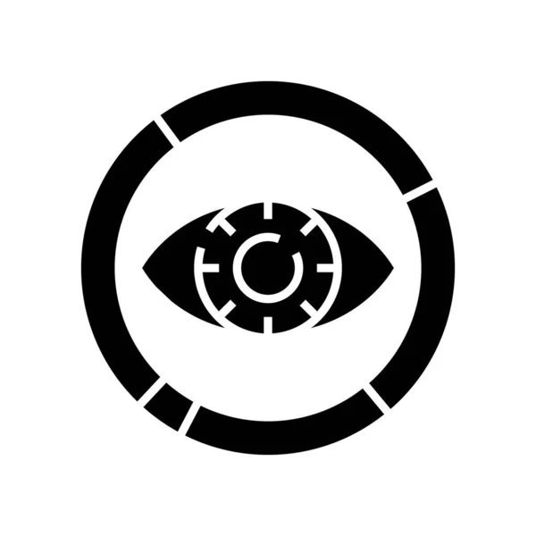 Supervision icône noire, illustration de concept, symbole plat vectoriel, signe de glyphe . — Image vectorielle