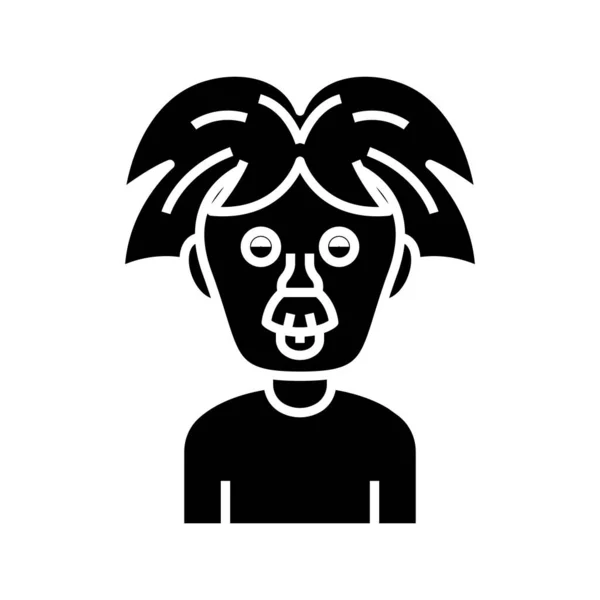 Scientist method black icon, concept illustration, vector flat symbol, glyph sign. — Stok Vektör