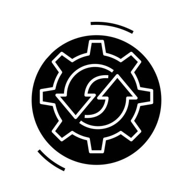 Recycle black icon, concept illustration, vector flat symbol, glyph sign.