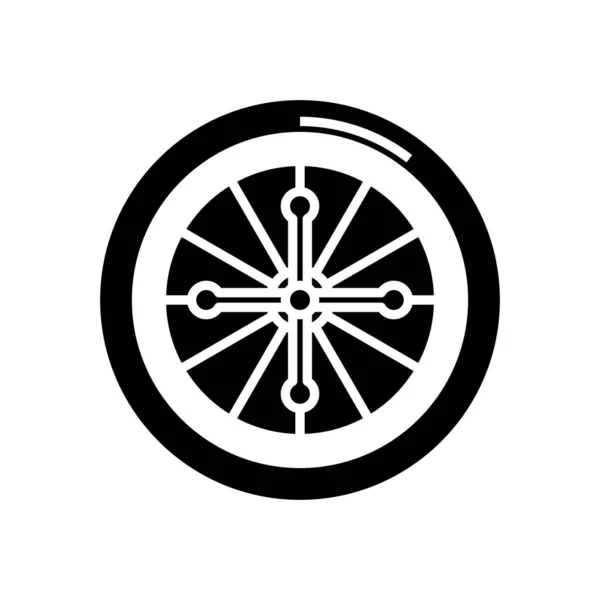 Черный значок игры в рулетку, концепт-иллюстрация, векторный плоский символ, знак знака . — стоковый вектор