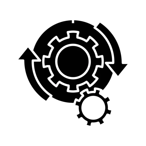 Configuração ícone preto, ilustração conceito, símbolo plano vetorial, sinal de glifo . —  Vetores de Stock