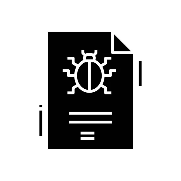 Document espion icône noire, illustration de concept, symbole plat vectoriel, signe de glyphe . — Image vectorielle