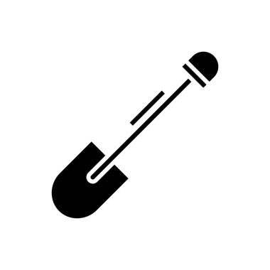 Shovel black icon, concept illustration, vector flat symbol, glyph sign.