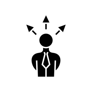 Solutions black icon, concept illustration, vector flat symbol, glyph sign.