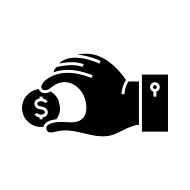 Spending money black icon, concept illustration, vector flat symbol, glyph sign.