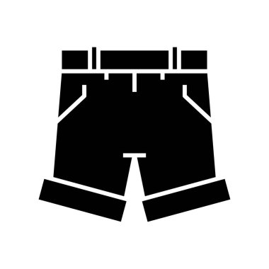 Shorts black icon, concept illustration, vector flat symbol, glyph sign.