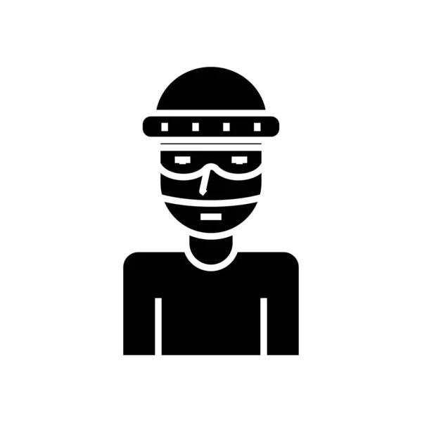 Spy black icon, concept illustration, vector flat symbol, glyph sign. — Stok Vektör