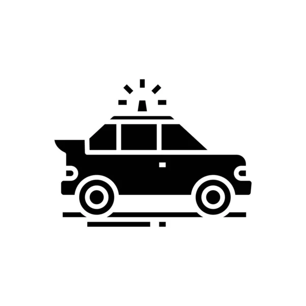 Sirène voiture icône noire, illustration de concept, symbole plat vectoriel, signe de glyphe . — Image vectorielle