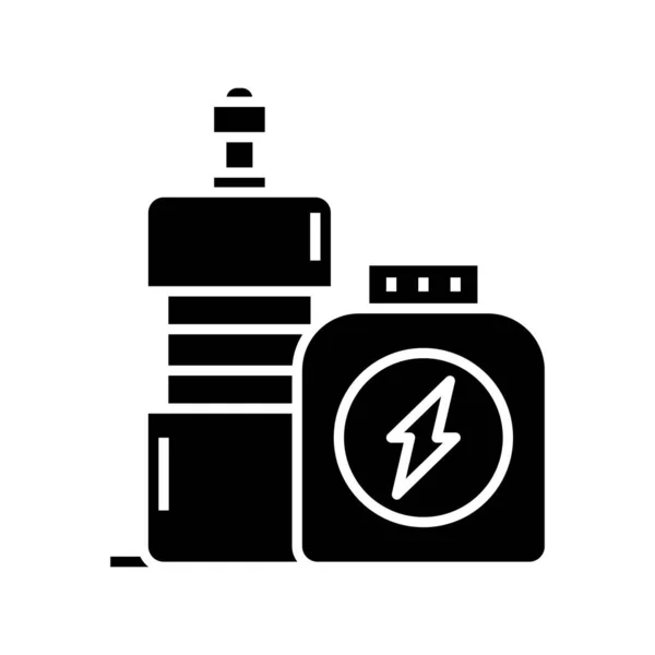Sports nutrition black icon, concept illustration, vector flat symbol, glyph sign. — Stockvector
