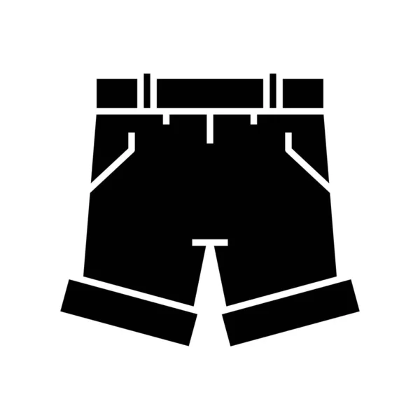 Pantalones cortos icono negro, concepto de ilustración, vector de símbolo plano, signo de glifo . — Archivo Imágenes Vectoriales