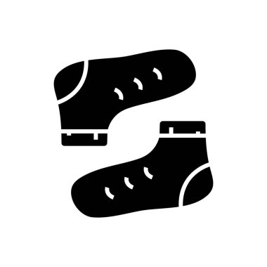 Çorap siyah simge, konsept çizim, vektör düz sembol, kabartma işareti.