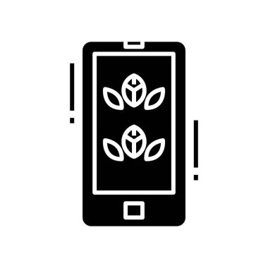 Smartphone theme black icon, concept illustration, vector flat symbol, glyph sign.