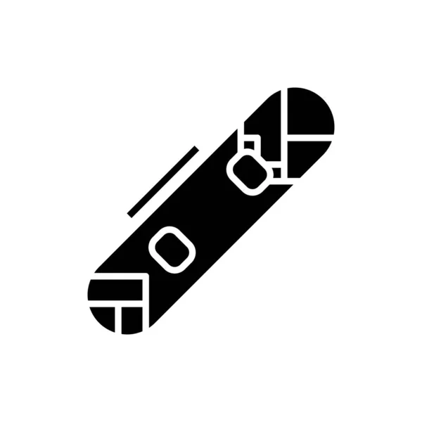 Icône noire snowboard, illustration de concept, symbole plat vectoriel, panneau glyphe . — Image vectorielle