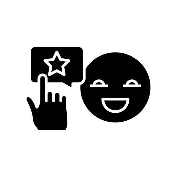 Star emotions black icon, concept illustration, vector flat symbol, glyph sign. — Stock Vector