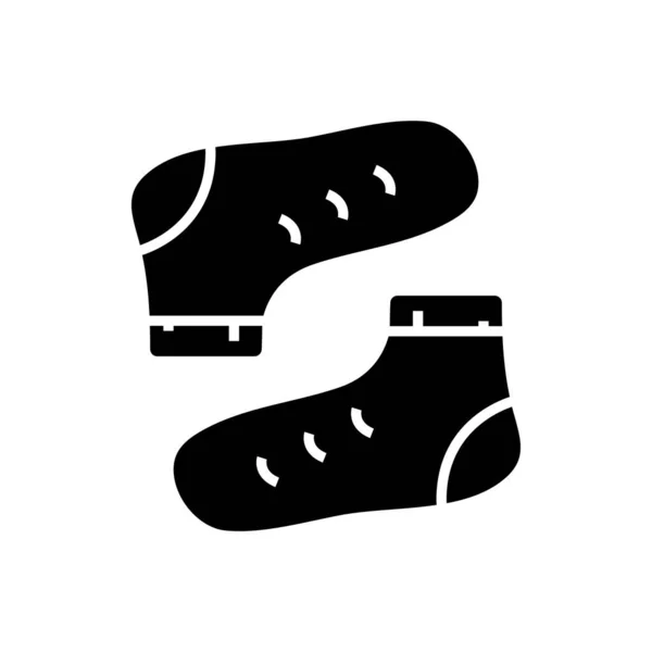 Ponožky černá ikona, koncept ilustrace, vektorový plochý symbol, znak glyf. — Stockový vektor