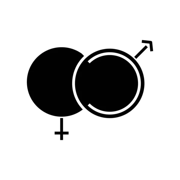 Sexual health black icon, concept illustration, vector flat symbol, glyph sign. — Stock Vector