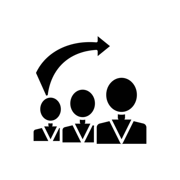 Personaltillväxt svart ikon, begrepp illustration, vektor platt symbol, glyf tecken. — Stock vektor