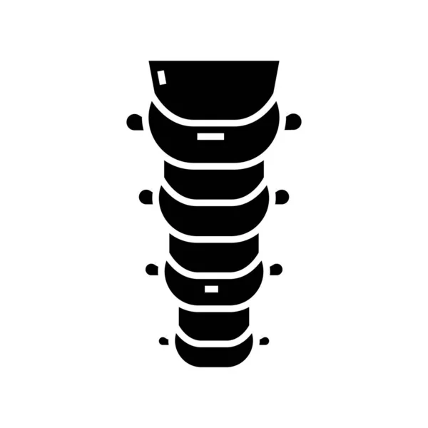 Spine bones black icon, concept illustration, vector flat symbol, glyph sign. — Stok Vektör