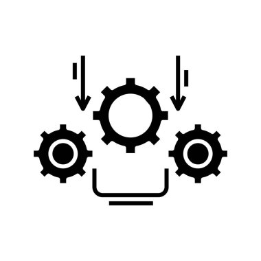 Setup work black icon, concept illustration, vector flat symbol, glyph sign.