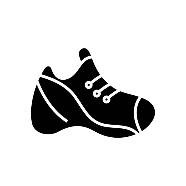 Sneakers svart ikon, begrepp illustration, vektor platt symbol, glyf tecken. — Stock vektor