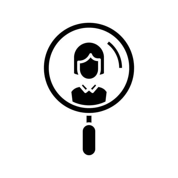 Personale lavoratore icona nera, concetto illustrazione, vettore simbolo piatto, segno di glifo . — Vettoriale Stock