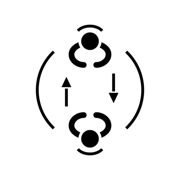 Обмін термінами чорна ікона, концептуальна ілюстрація, векторний плоский символ, знак гліфа . — стоковий вектор