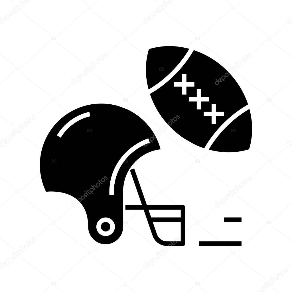 Sport amunition black icon, concept illustration, vector flat symbol, glyph sign.
