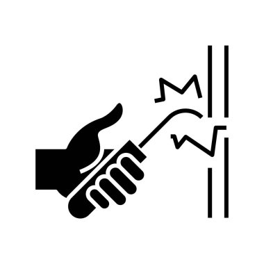 Sharping tool black icon, concept illustration, vector flat symbol, glyph sign.