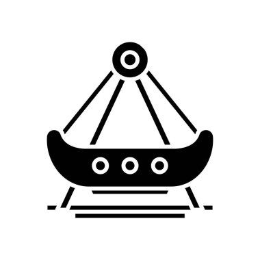 Ship carousel black icon, concept illustration, vector flat symbol, glyph sign.