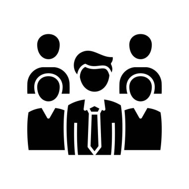 Staff photo black icon, concept illustration, vector flat symbol, glyph sign.