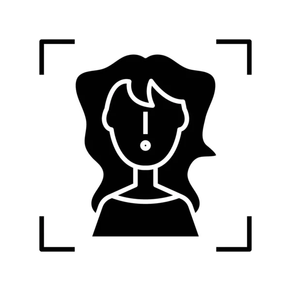 Skeptic mind black icon, concept illustration, vector flat symbol, glyph sign. — Stock Vector