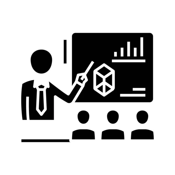 Showing charts black icon, concept illustration, vector flat symbol, glyph sign. — Stockvektor