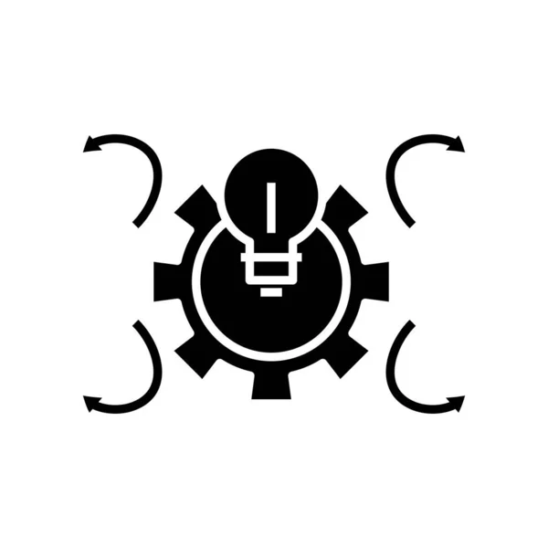 Solución icono negro, concepto de ilustración, vector de símbolo plano, signo de glifo . — Vector de stock