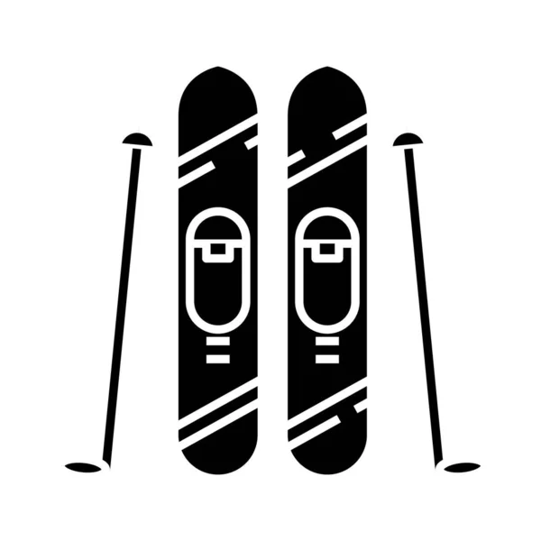 Siyah kayak simgesi, konsept illüstrasyon, vektör düz sembol, kabartma işareti. — Stok Vektör