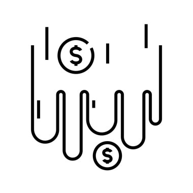 Money flow line icon, concept sign, outline vector illustration, linear symbol.