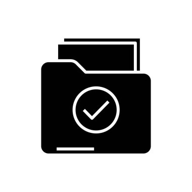 Folder options black icon, concept illustration, vector flat symbol, glyph sign.