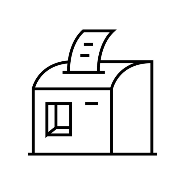Print check line icon, concept sign, outline vector illustration, linear symbol. — 스톡 벡터