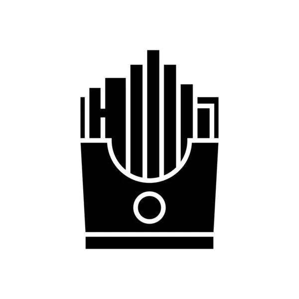 Fries black icon, concept illustration, vector flat symbol, glyph sign. — Stockový vektor