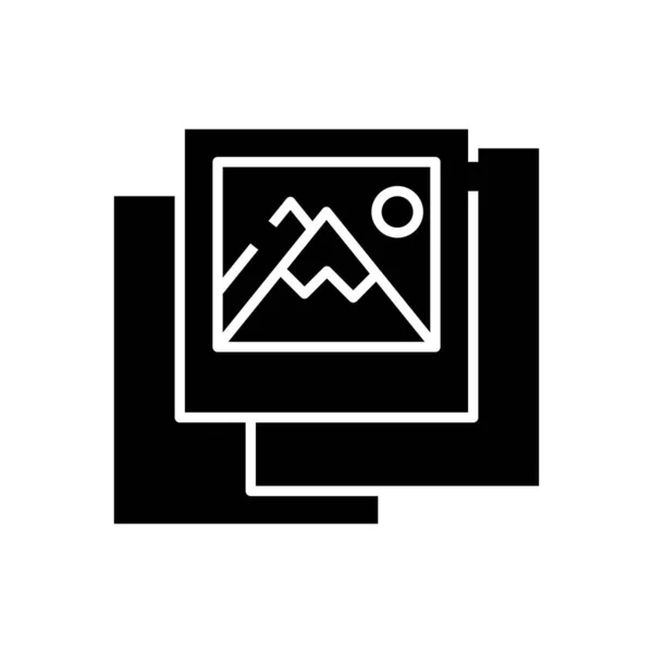 Gallery black icon, concept illustration, vector flat symbol, glyph sign. — Stock vektor