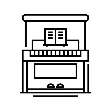 Piano work line icon, concept sign, outline vector illustration, linear symbol.