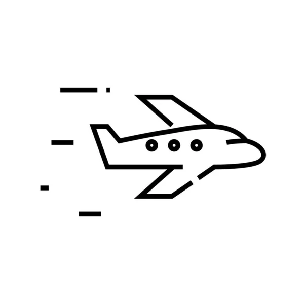 Icône de ligne de vol de l'avion, signe conceptuel, illustration vectorielle de contour, symbole linéaire . — Image vectorielle